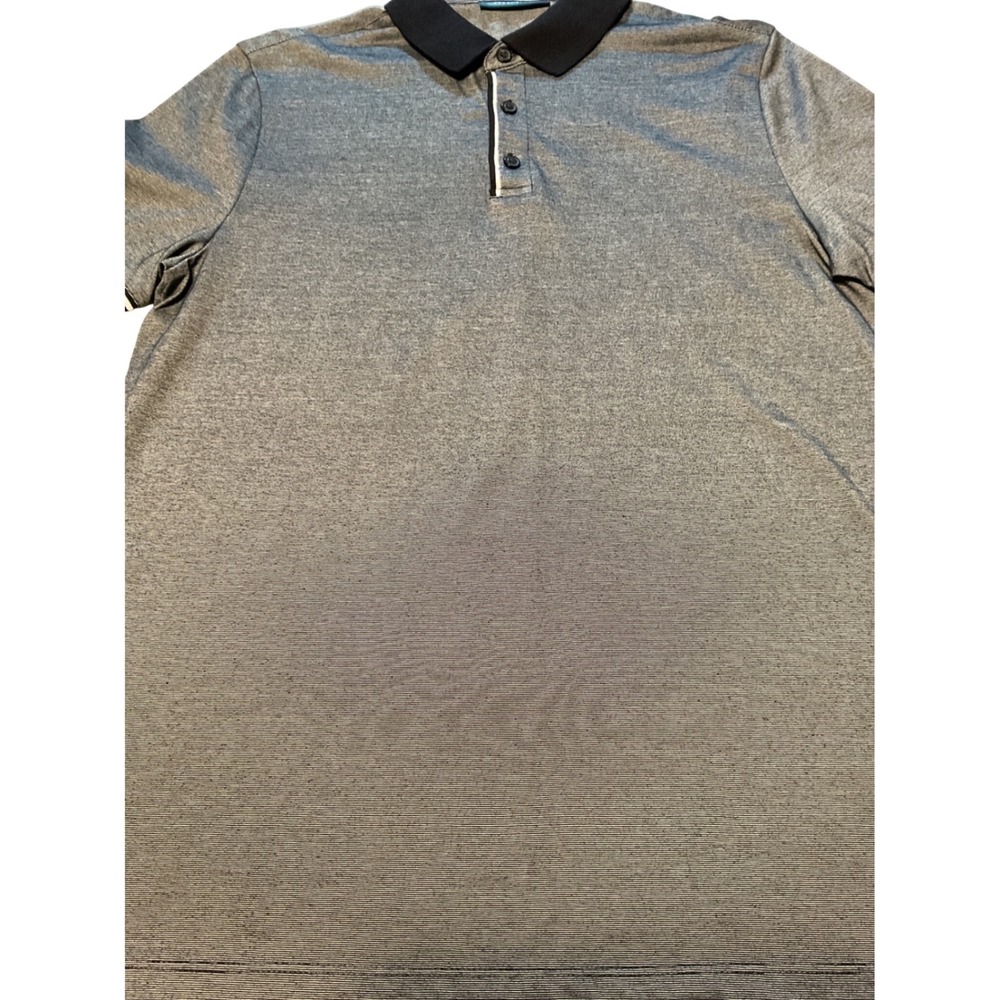 Perry Ellis Men's Short Sleeve Heathered Polo Shirt Size S Black Gray